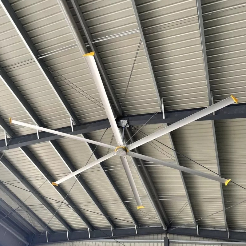 金属産業用天井扇風機 大面積1400m2 空気流量420000m3/h
