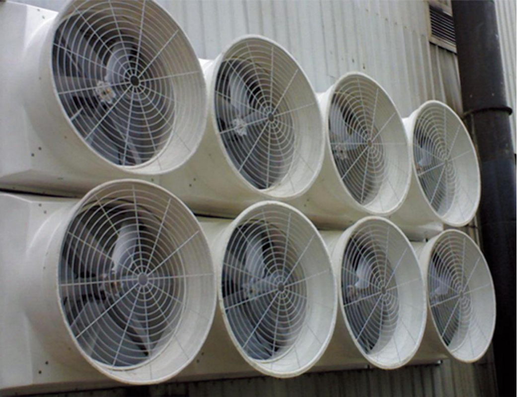 倉庫排気扇: 56.4m3/h 空気流量 パイプ設置用産業排気扇